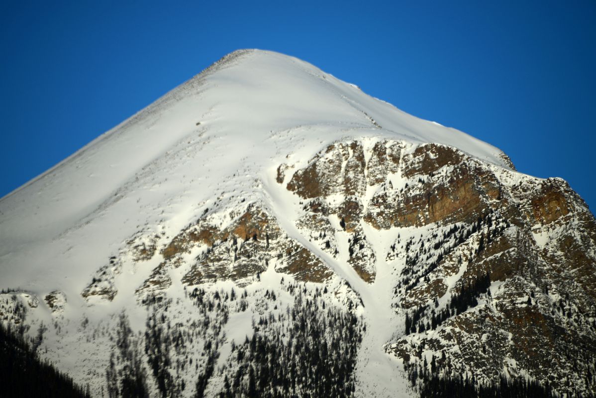 19B Fairview Mountain Early Morning From Trans Canada Highway Just Before Lake Louise on Drive From Banff in Winter